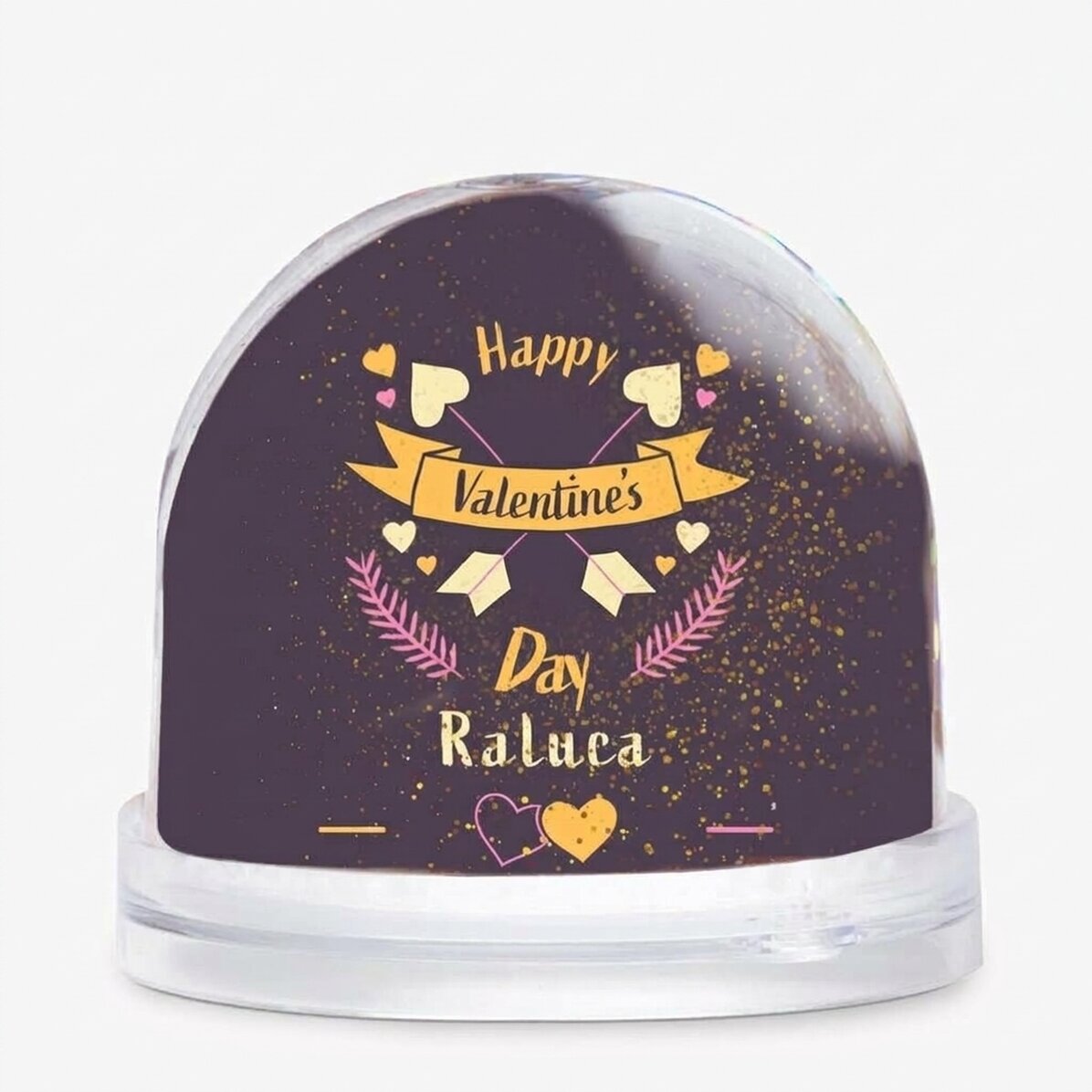 Globo da scrivania personalizzato con foto e testo - San Valentino