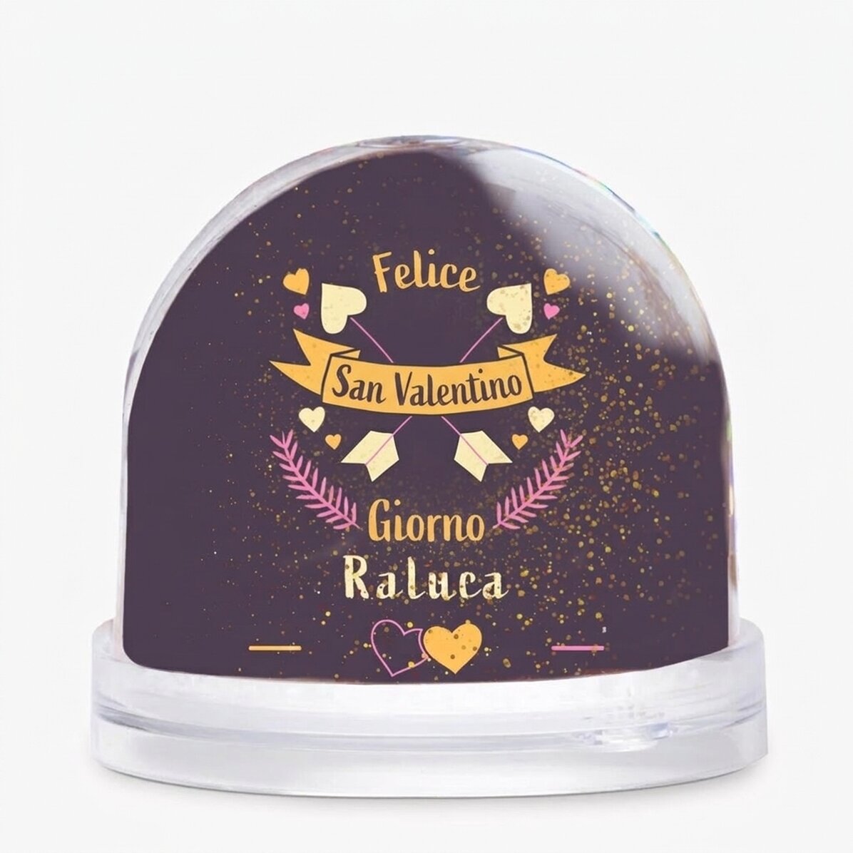 Globo da scrivania personalizzato con foto e testo - San Valentino