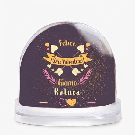 Globo da scrivania personalizzato con foto e testo - San Valentino