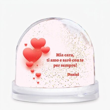 Sfera da scrivania personalizzata con foto e testo - Dichiarazione d'amore