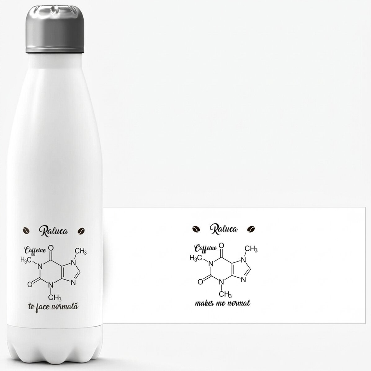 Thermos con base bianca personalizzato con nome - Chemistry