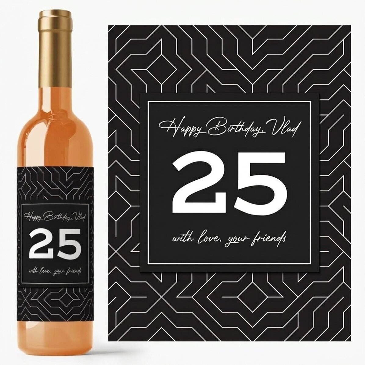 Vino personalizzato con scritta - Moderno