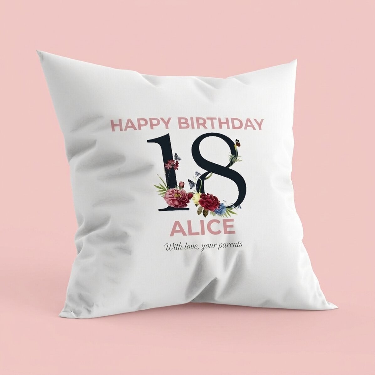 Cuscino personalizzato con scritta - 18° compleanno