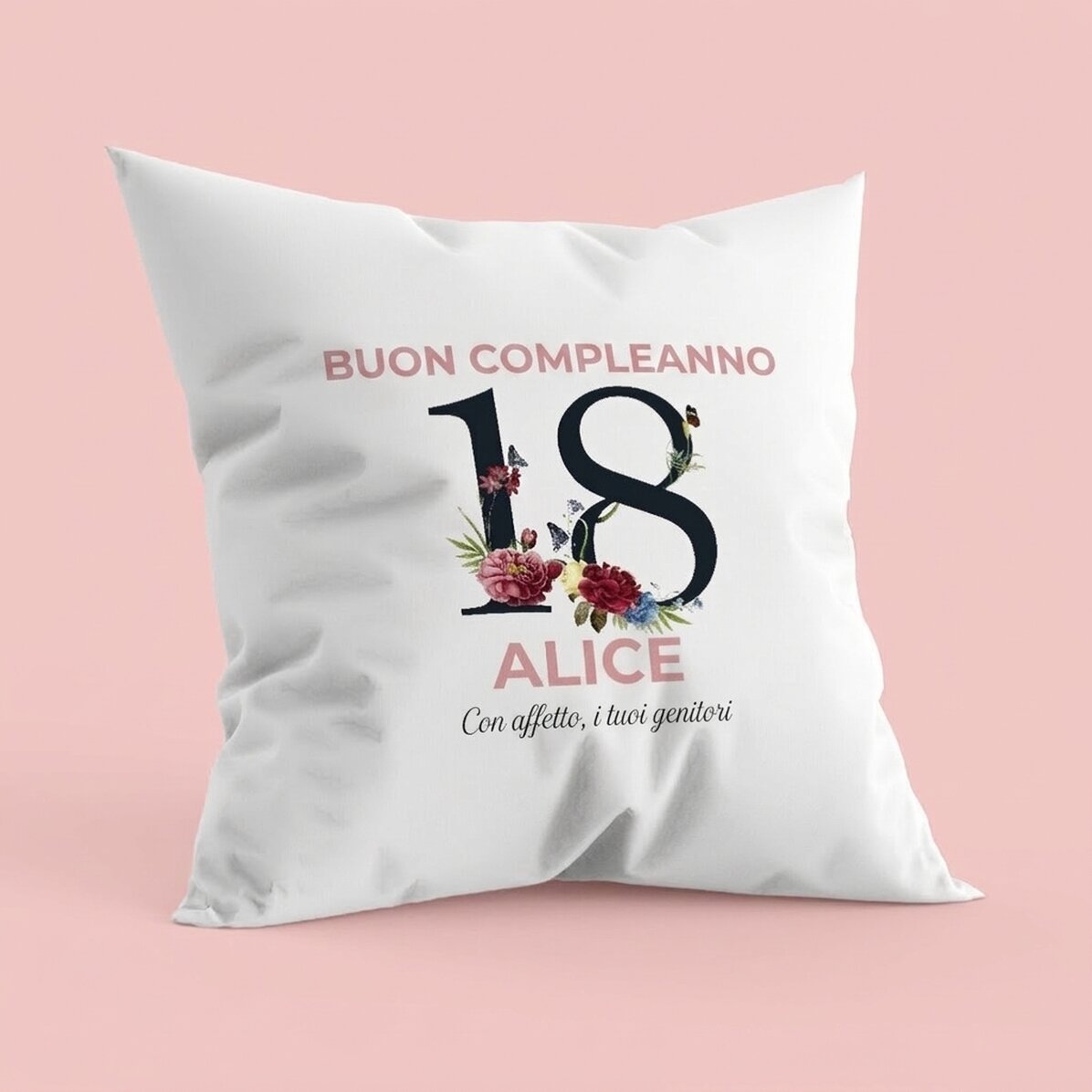 Cuscino personalizzato con scritta - 18° compleanno