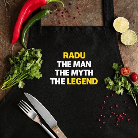 Customised apron with text - The Legend