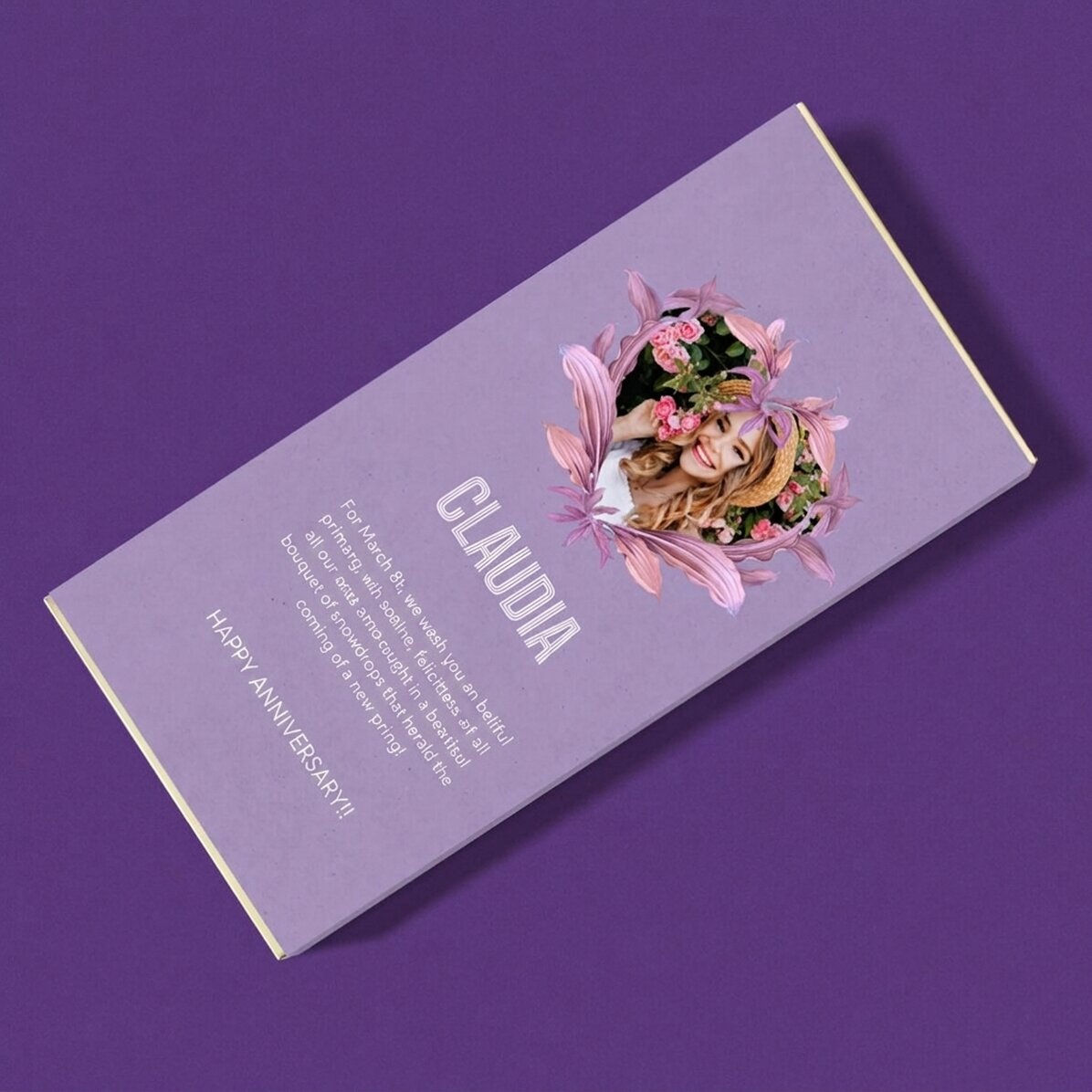 Cioccolato personalizzato con testo e foto - Bella primavera