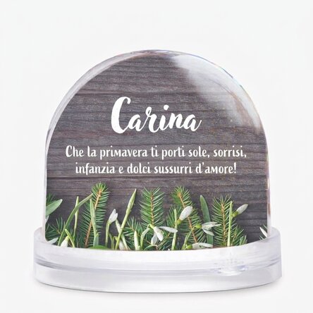 Globo da scrivania personalizzato con foto e testo - Sussurri d'amore