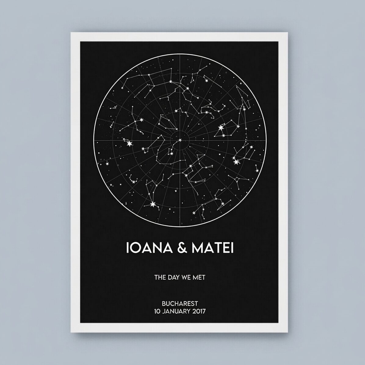 Quadro personalizzato con testo - Mappa delle stelle