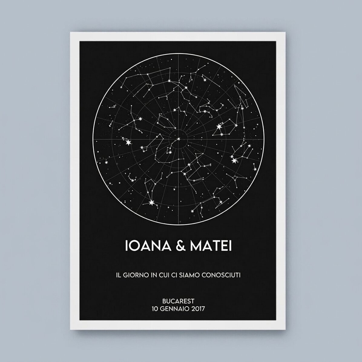 Quadro personalizzato con testo - Mappa delle stelle