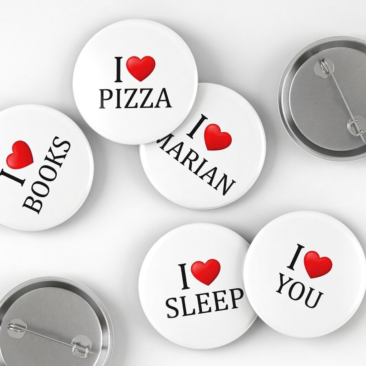 Distintivo personalizzato con scritta - I heart