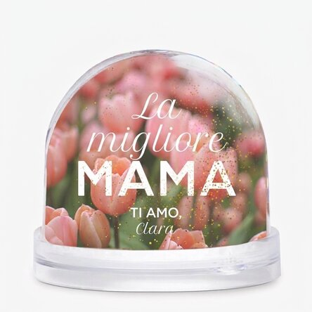 Sfera da scrivania personalizzata con foto e testo - La mamma migliore