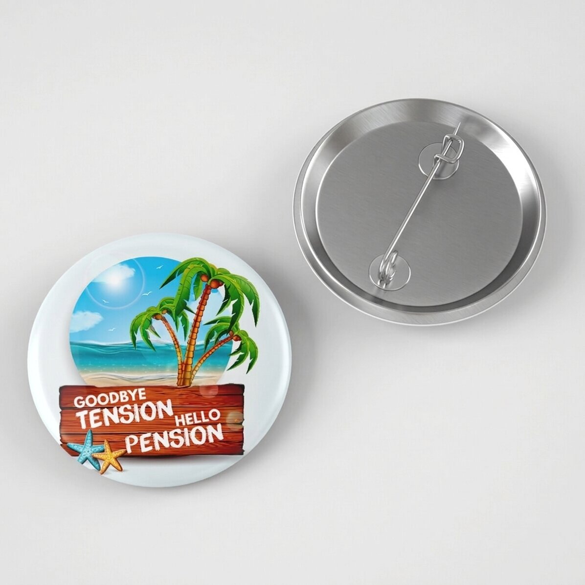 Distintivo personalizzato con scritta - Goodbye, hello