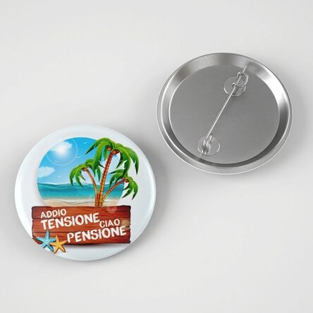 Spilla personalizzata con scritta - Goodbye, hello