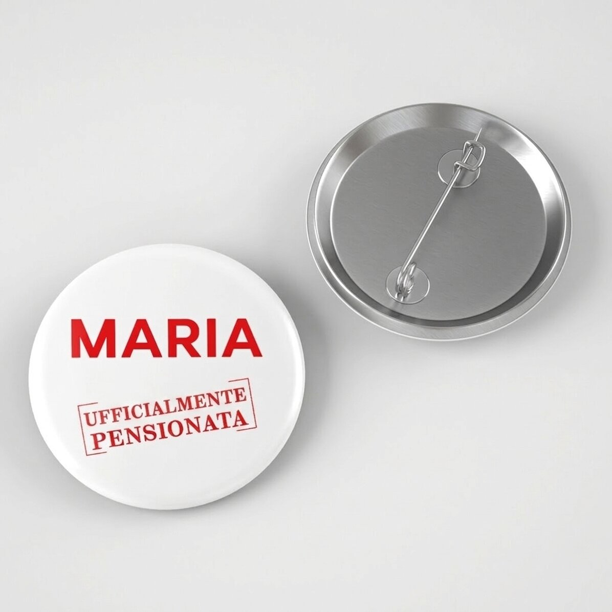 Spilla personalizzata con nome - Funzionario in pensione