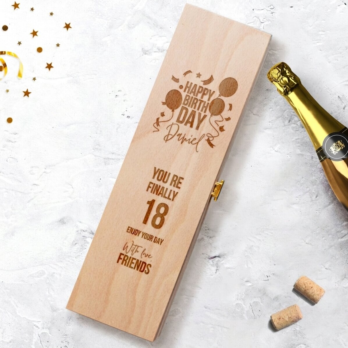 Scatola personalizzata per spumante - modello “compleanno”