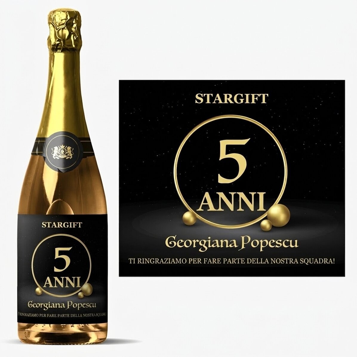 Spumante personalizzato con dedica - Anniversario aziendale