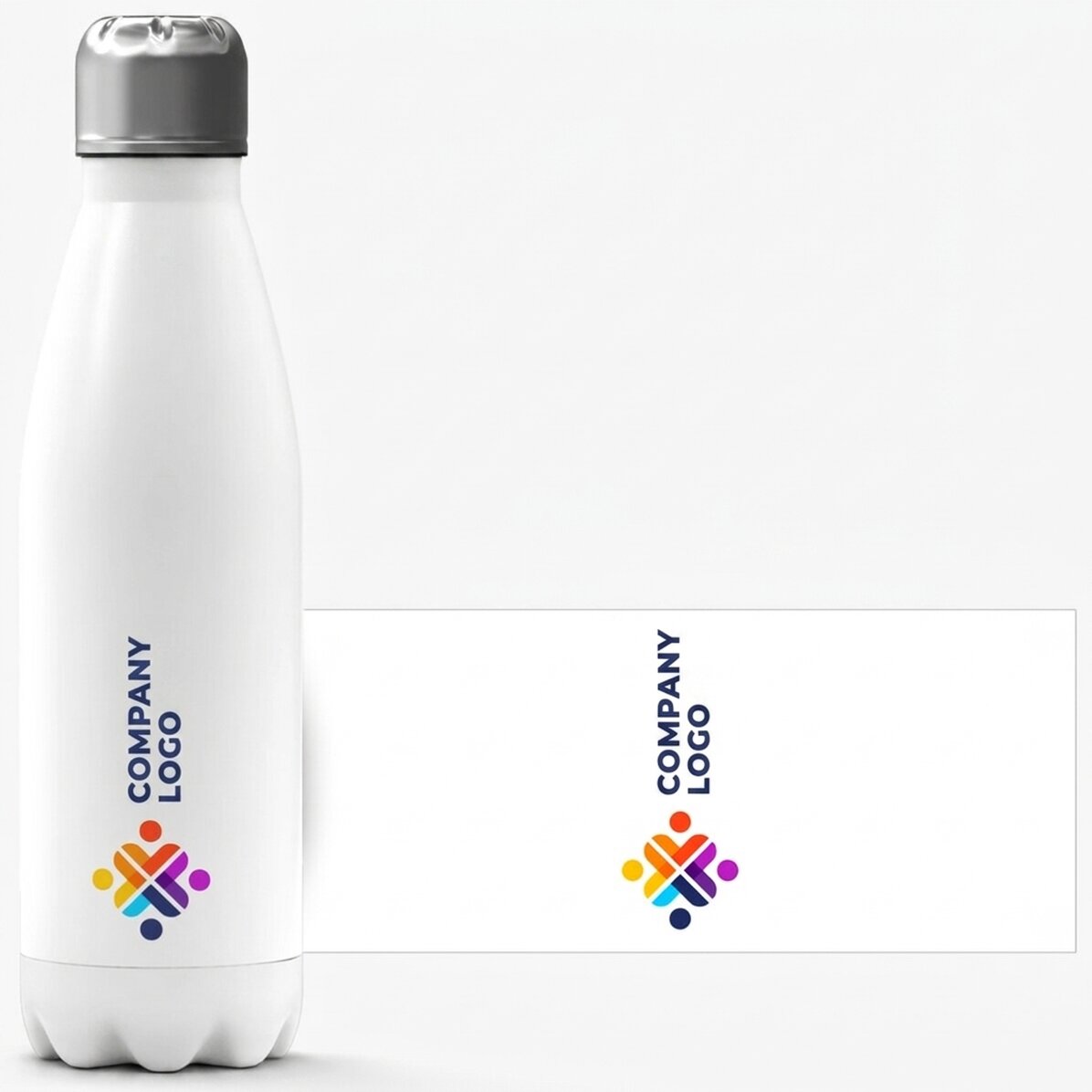 Thermos con base bianca personalizzato con logo