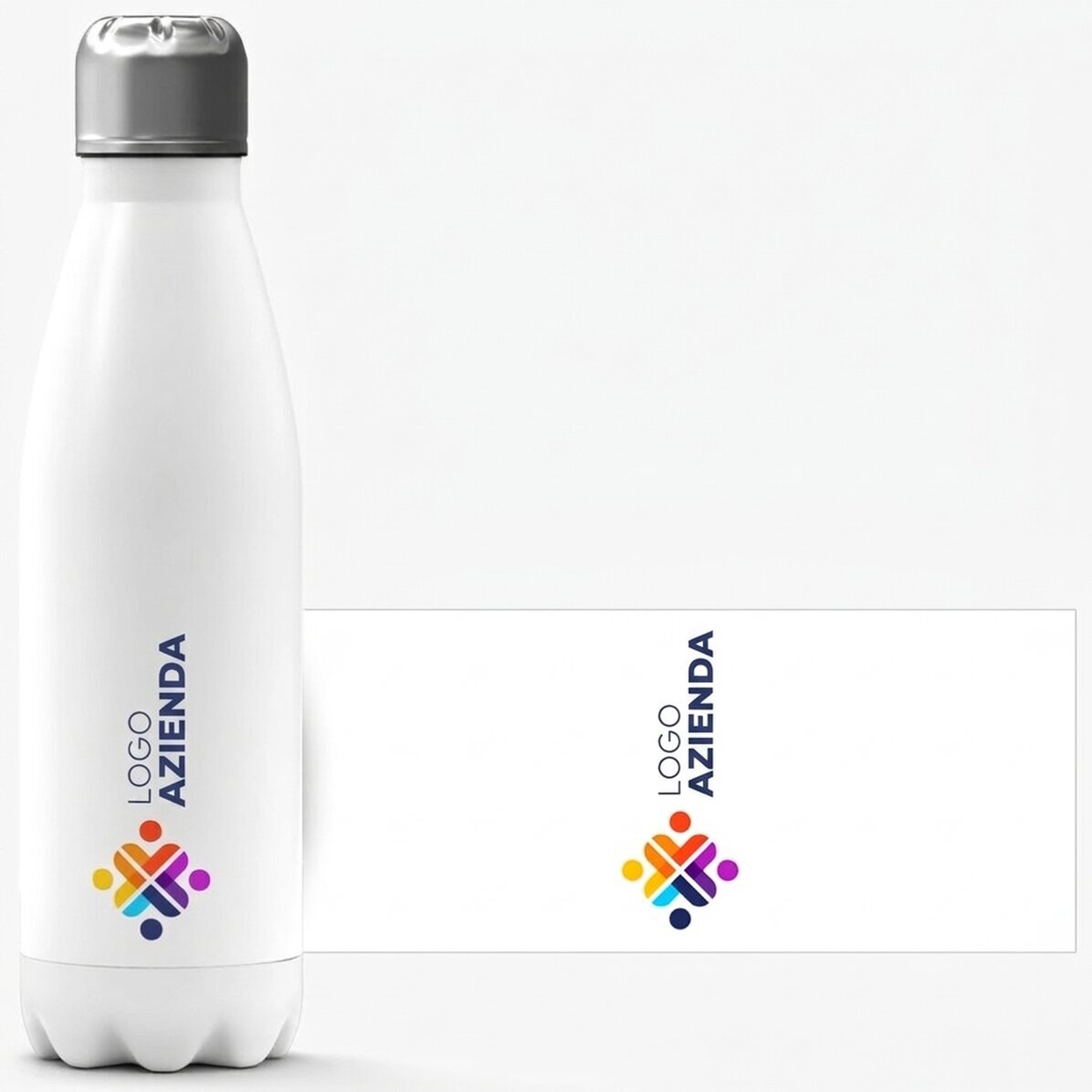 Thermos con base bianca personalizzato con logo