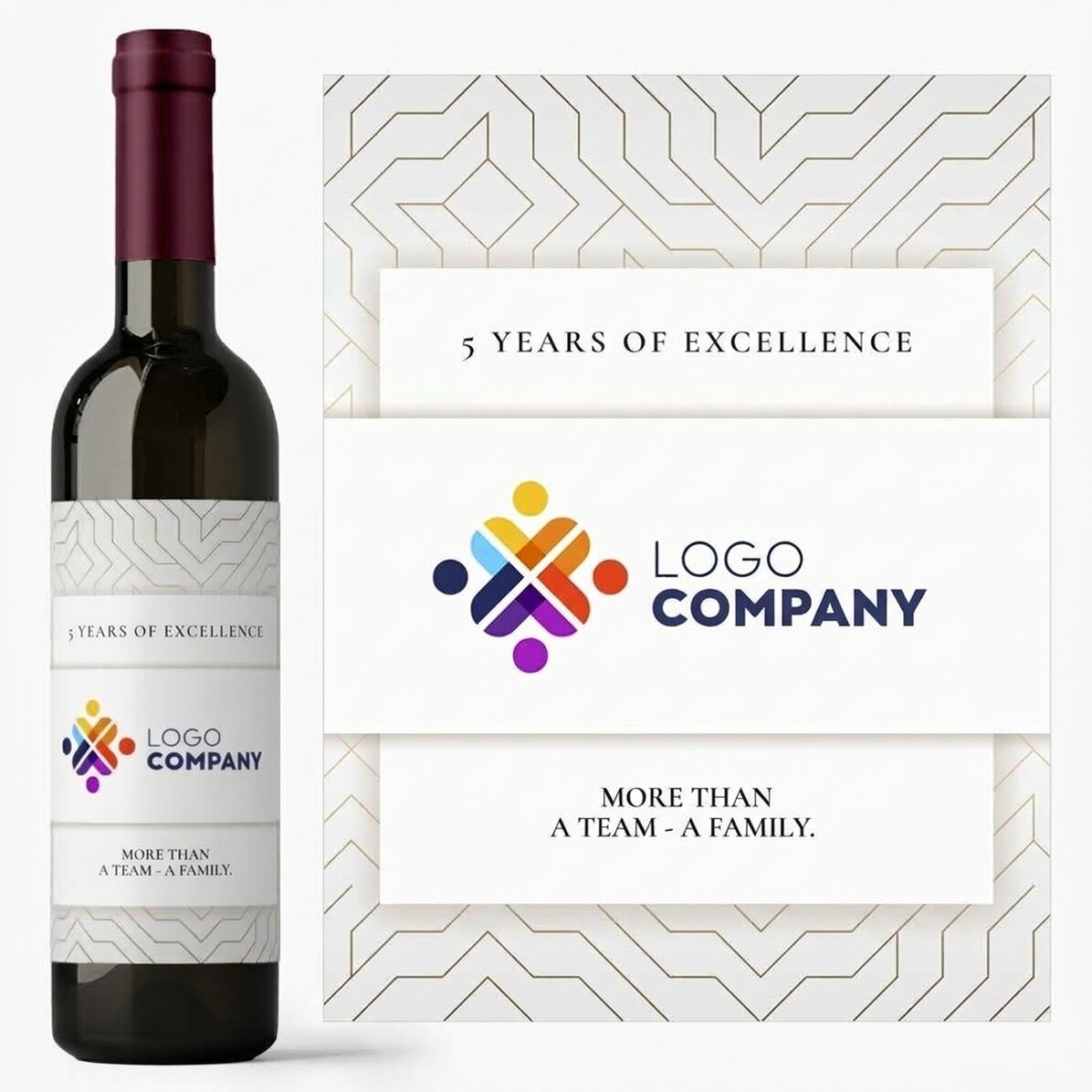 Vino personalizzato con logo e testo - Anniversario del marchio