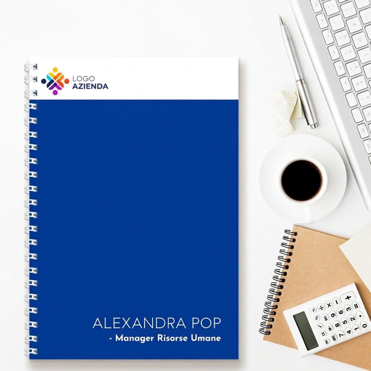 Quaderno personalizzato con logo e testo