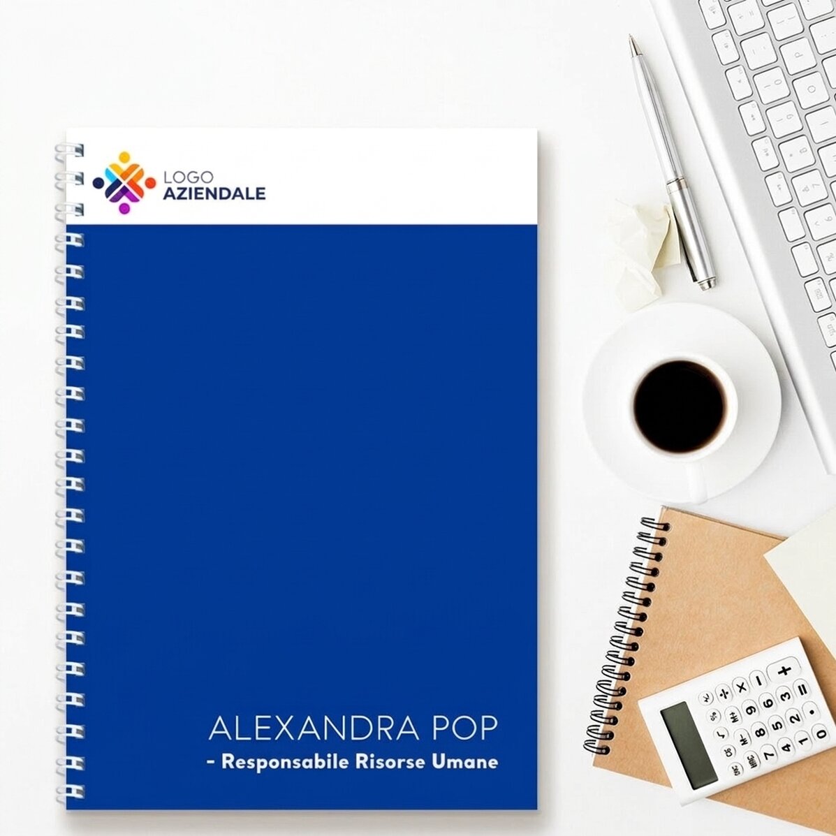 Quaderno personalizzato con logo e testo