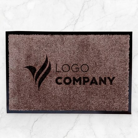 Tappetino d'ingresso per interni personalizzato con logo - Marrone scuro