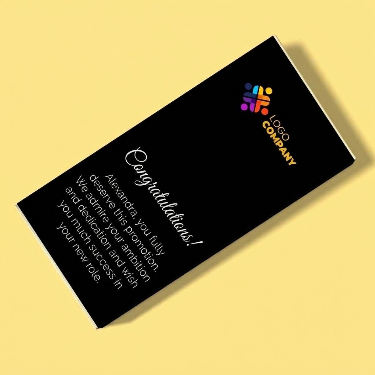 Cioccolato personalizzato con logo e testo - Promozione