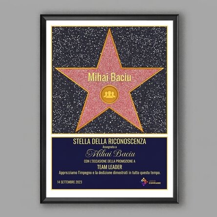 Quadro personalizzato con logo e testo - La stella della gratitudine