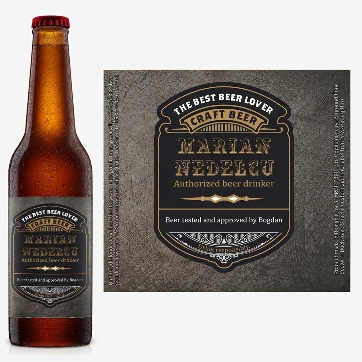 Birra personalizzata con scritta - Bevitore autorizzato di birra