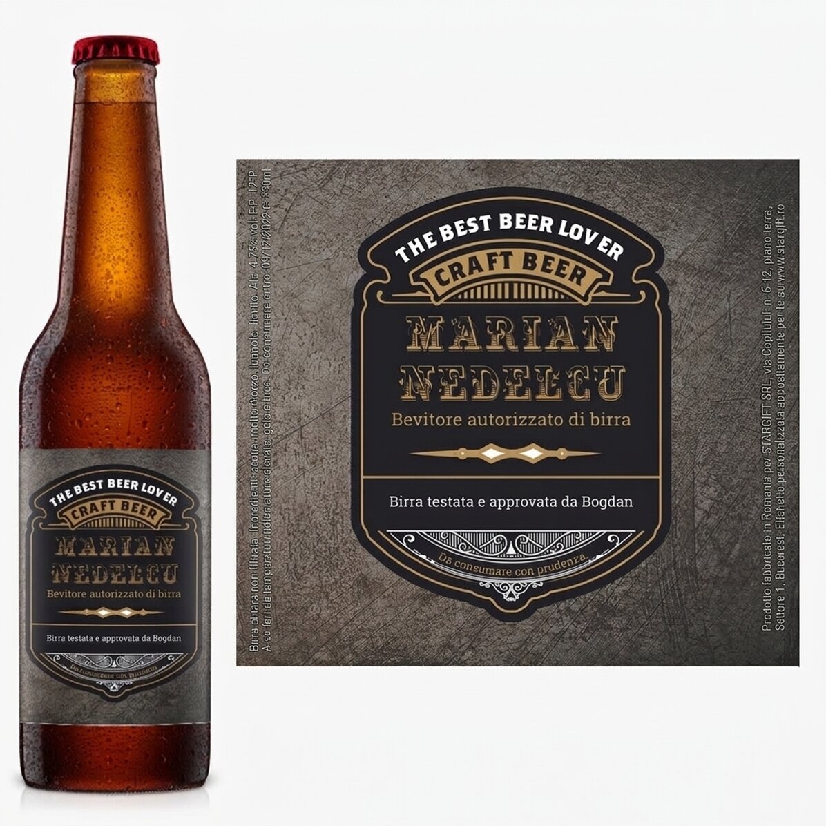 Birra personalizzata con scritta - Bevitore autorizzato di birra
