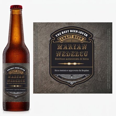 Birra personalizzata con scritta - Bevitore autorizzato di birra