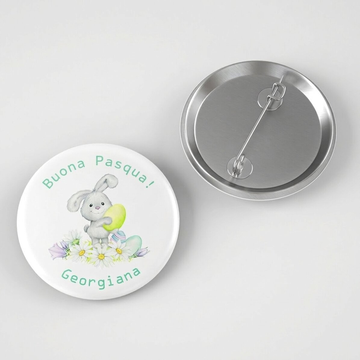 Spilla personalizzata con scritta - Buona Pasqua!