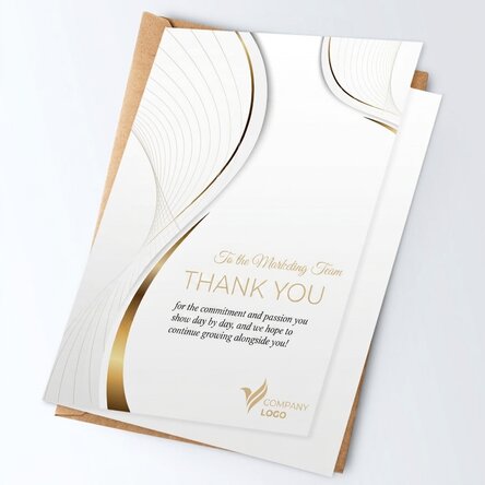 Biglietto di auguri personalizzato con logo e messaggio - Bianco