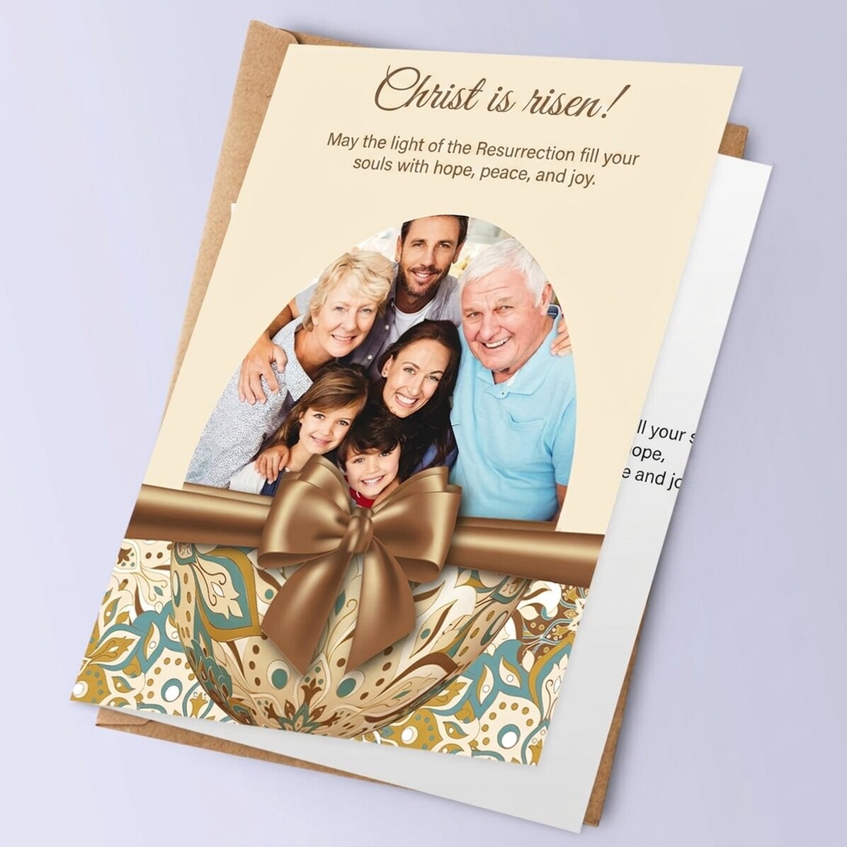 Biglietto di auguri personalizzato con testo e foto - Buona Pasqua