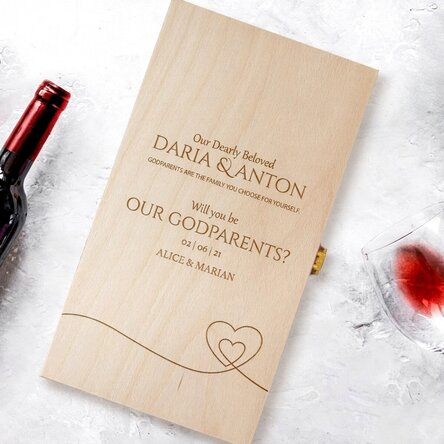 Confezione personalizzata per due bottiglie di vino - Richiesta per i padrini