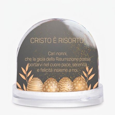 Sfera da scrivania personalizzata con foto e testo - Buona Pasqua!