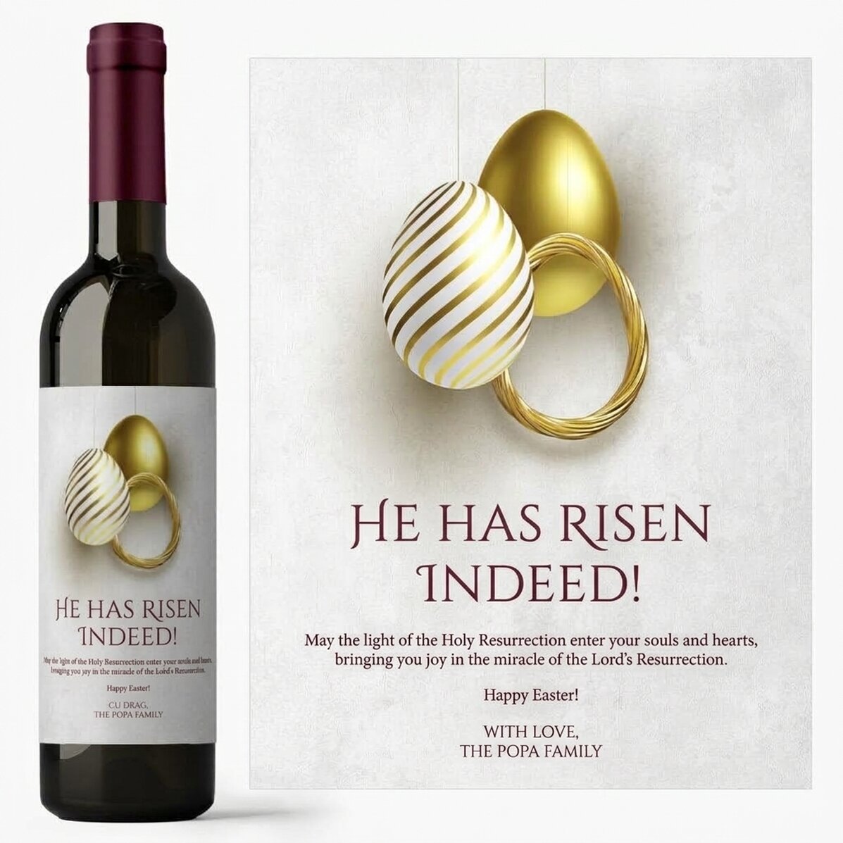 Vino personalizzato con dedica per Pasqua - È davvero risorto