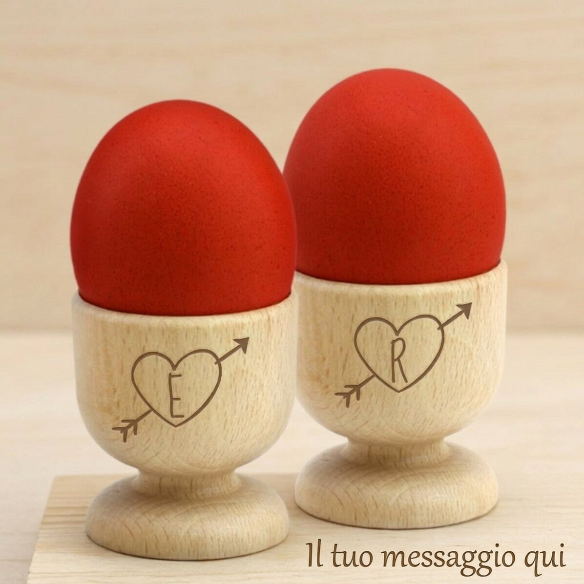 Portauova personalizzato per coppie - Cuori