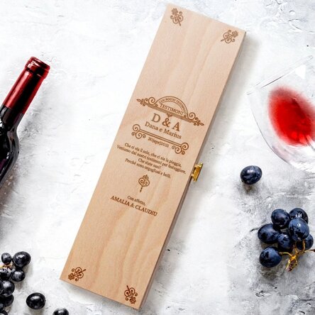 Scatola di vino personalizzata - Messaggio per i padrini