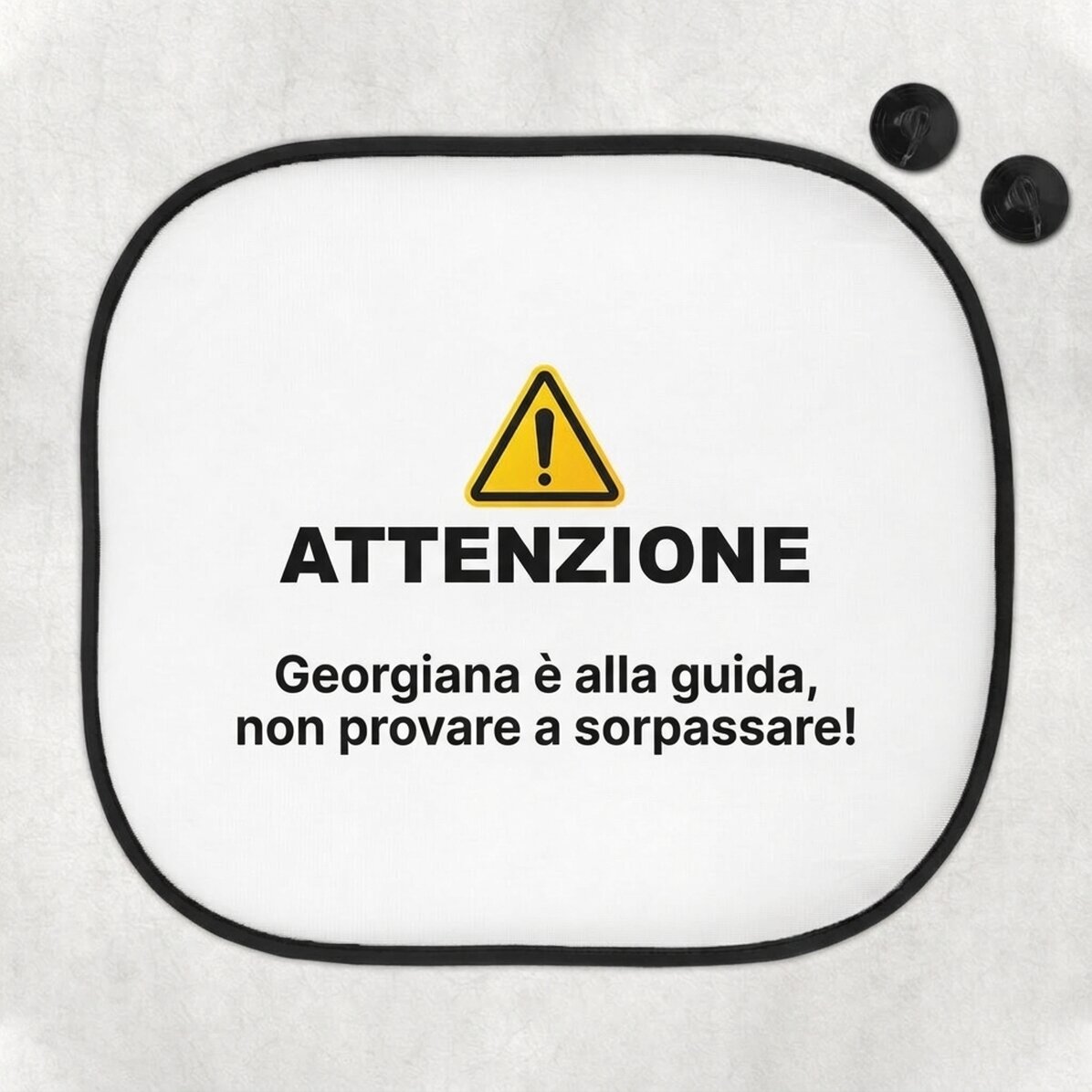 Parasole per auto personalizzato con scritta - Attenzione!