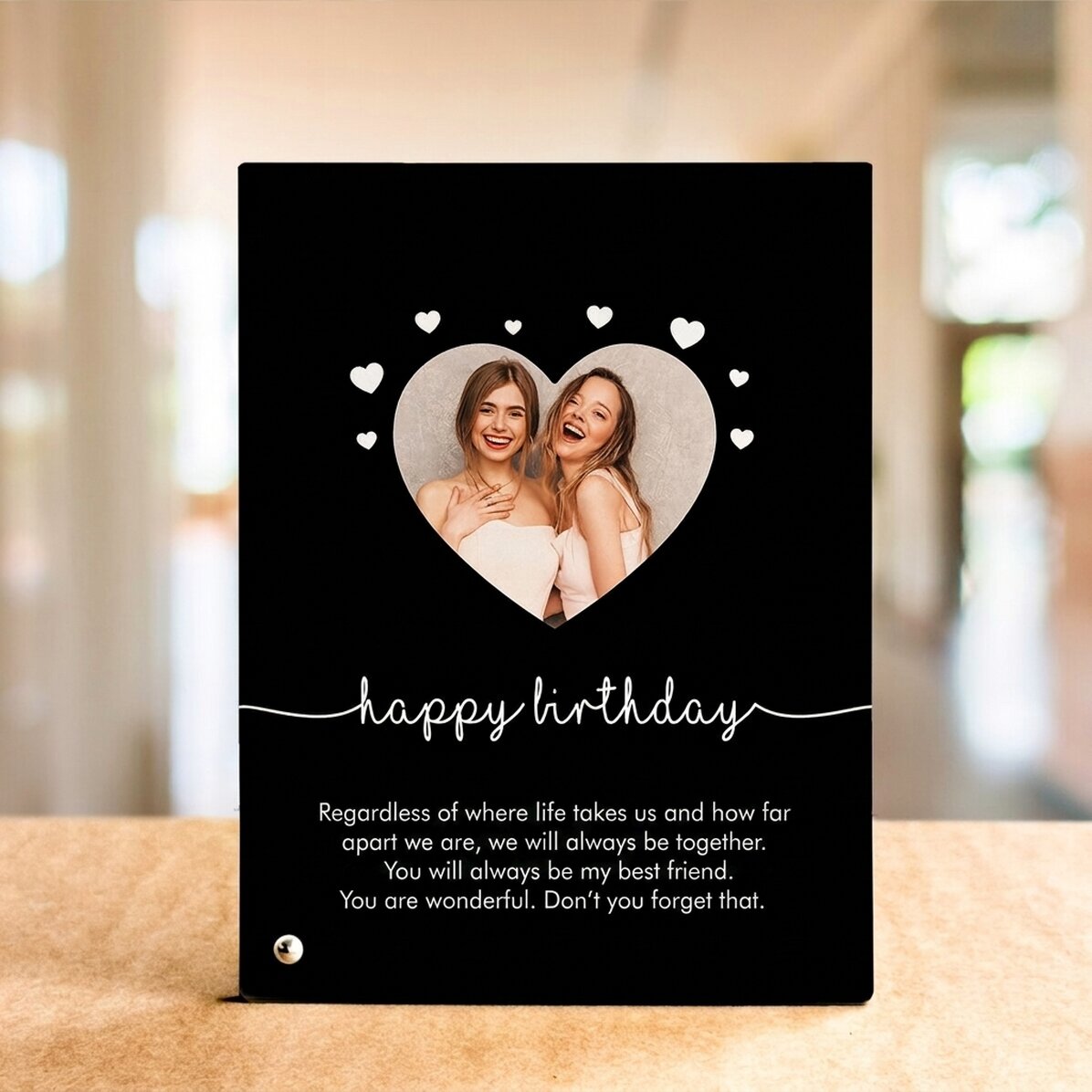 Cornice da scrivania personalizzata con foto e testo - Cuore