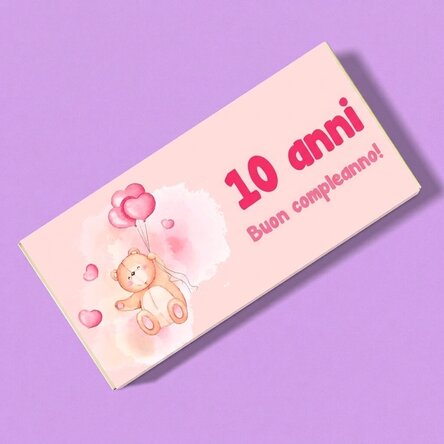 Cioccolato personalizzato con scritta per bambini - Orsetto