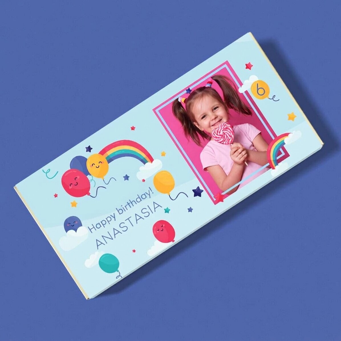 Cioccolato personalizzato con testo e foto - Buon compleanno, bambini!