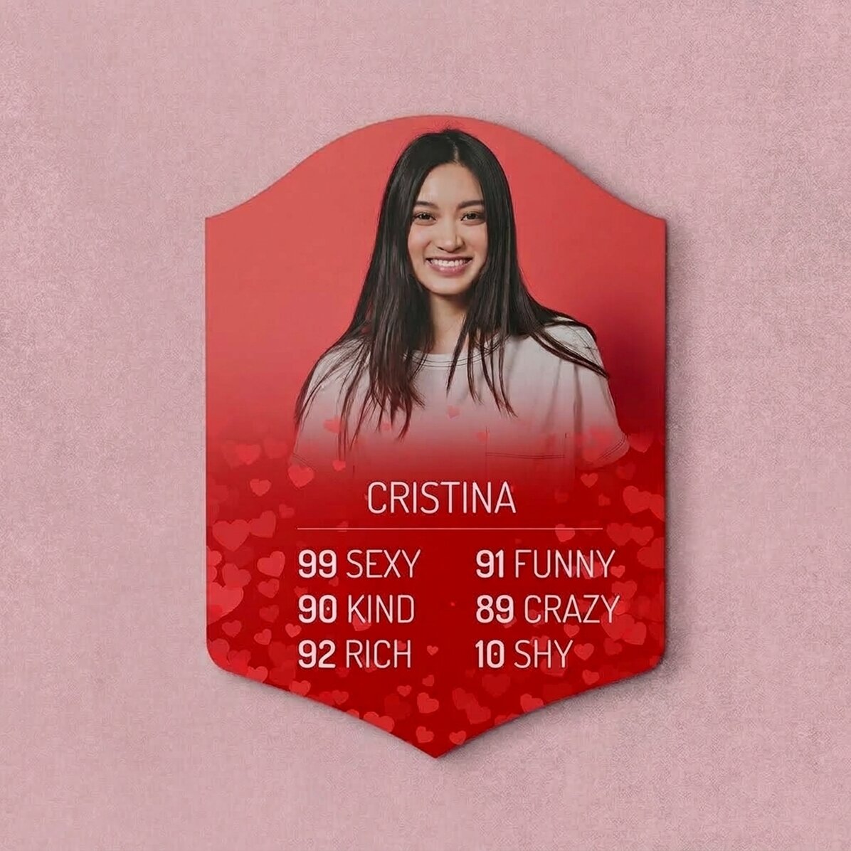 Scheda FIFA personalizzata con una foto e le statistiche