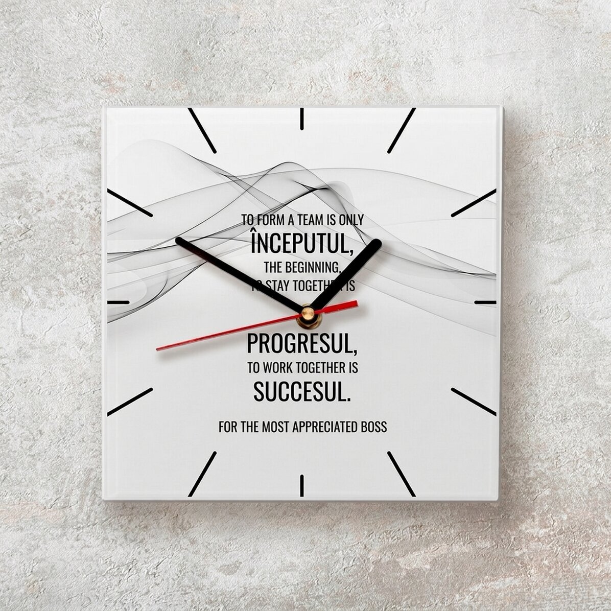 Orologio quadrato personalizzato con scritta - Successo