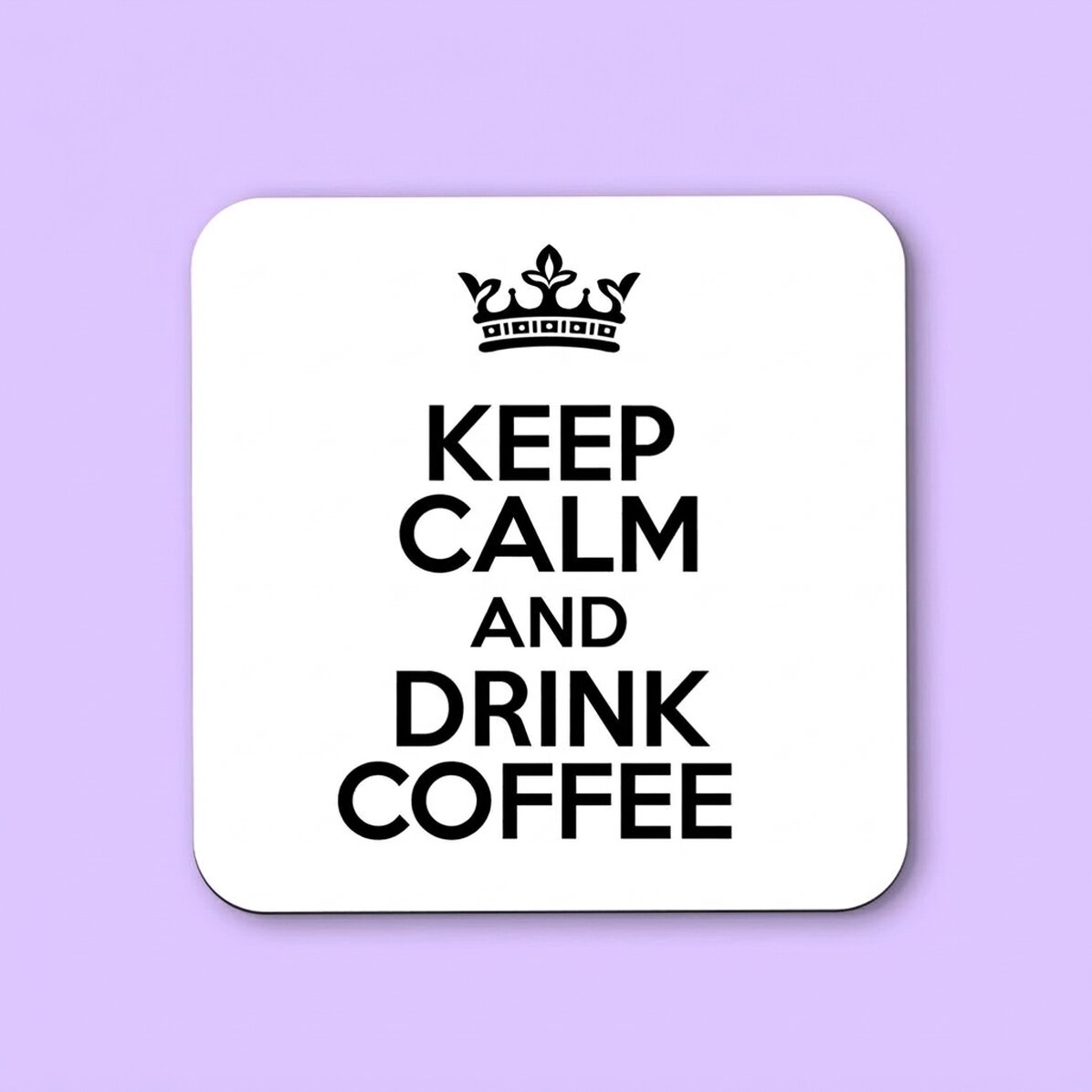 Sottobicchiere personalizzato con scritta - Keep Calm White