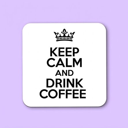 Sottobicchiere personalizzato con scritta - Keep Calm White