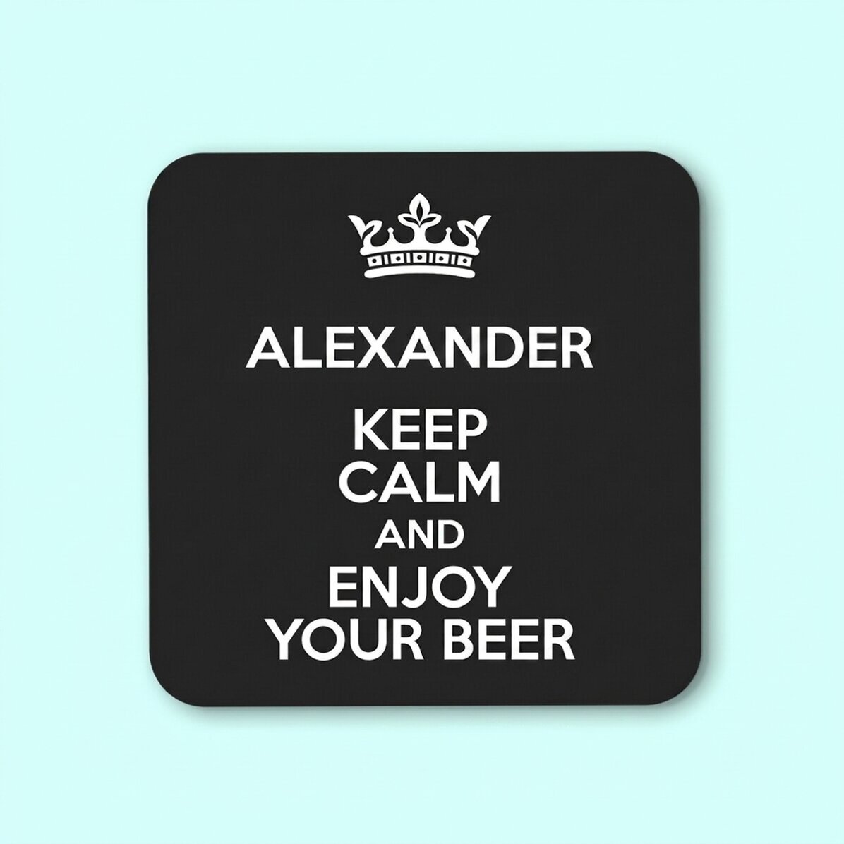 Sottobicchiere personalizzato con scritta - Keep Calm Black