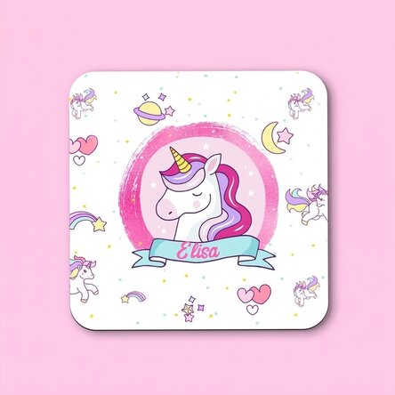 Sottobicchiere personalizzato con scritta per bambine