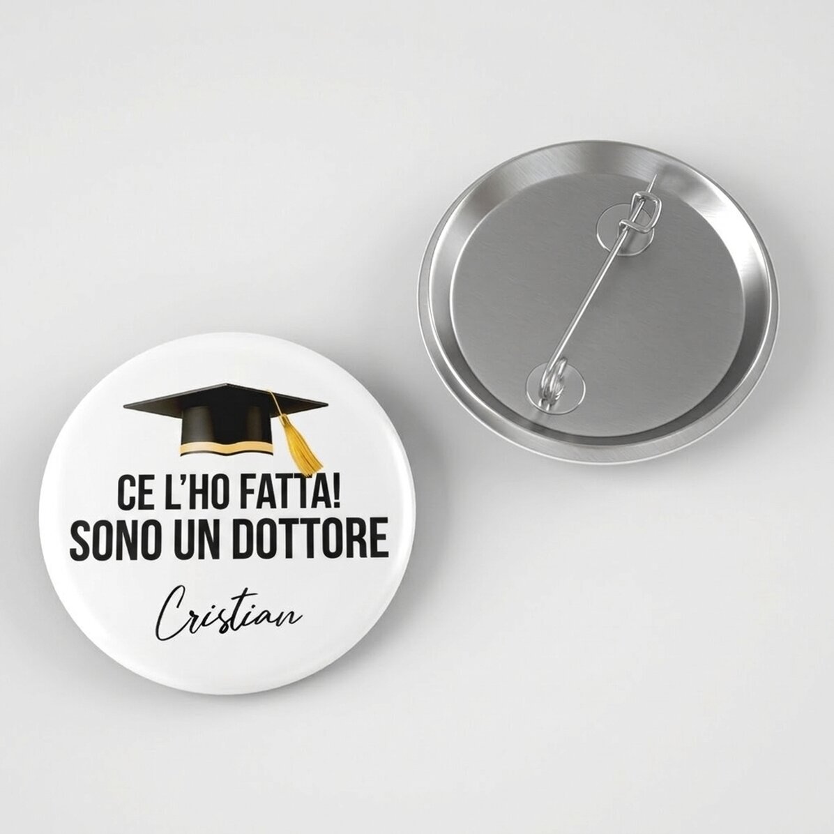 Spilla personalizzata con scritta - Ce l